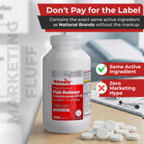 TIME-CAP LABS acetaminofen 325 mg etiqueta frontal en envase para identificación rápida.