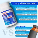TIME-CAP LABS Guaifenesin 1200 mg, dosis estable para adultos.