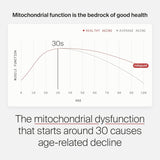 Timeline Mitopure cápsulas suaves ofrecen soporte para energía celular diaria.