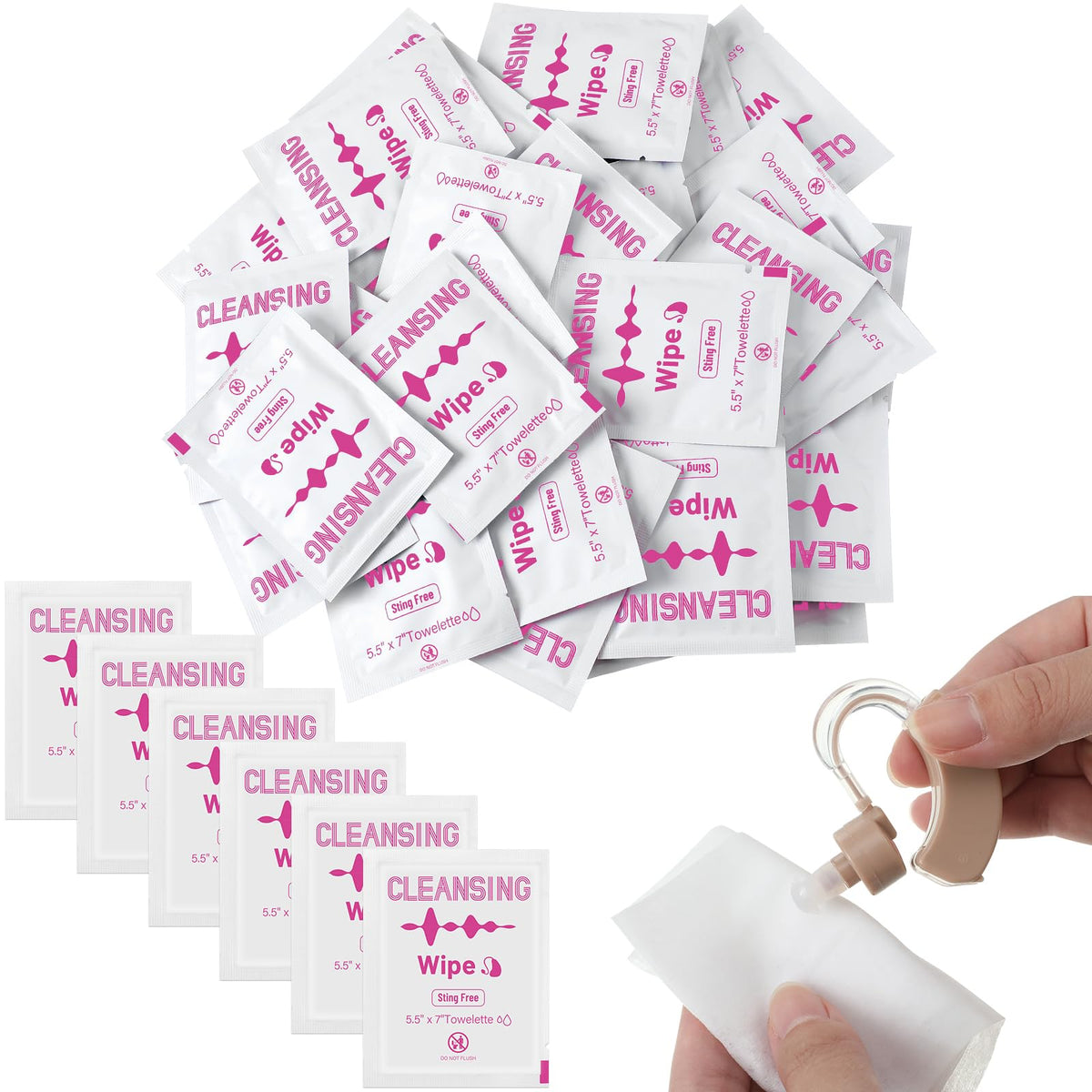 Toallitas Timgle para audífonos, limpieza rápida y suave para retirar cerumen.