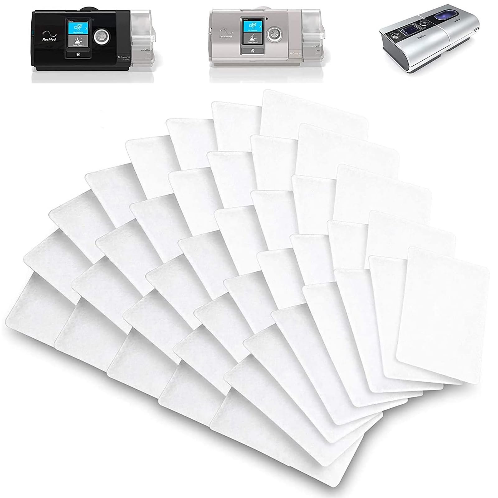 Timok filtro CPAP universal para ResMed AirSense 10, 40 paquetes, mejora la filtración del aire