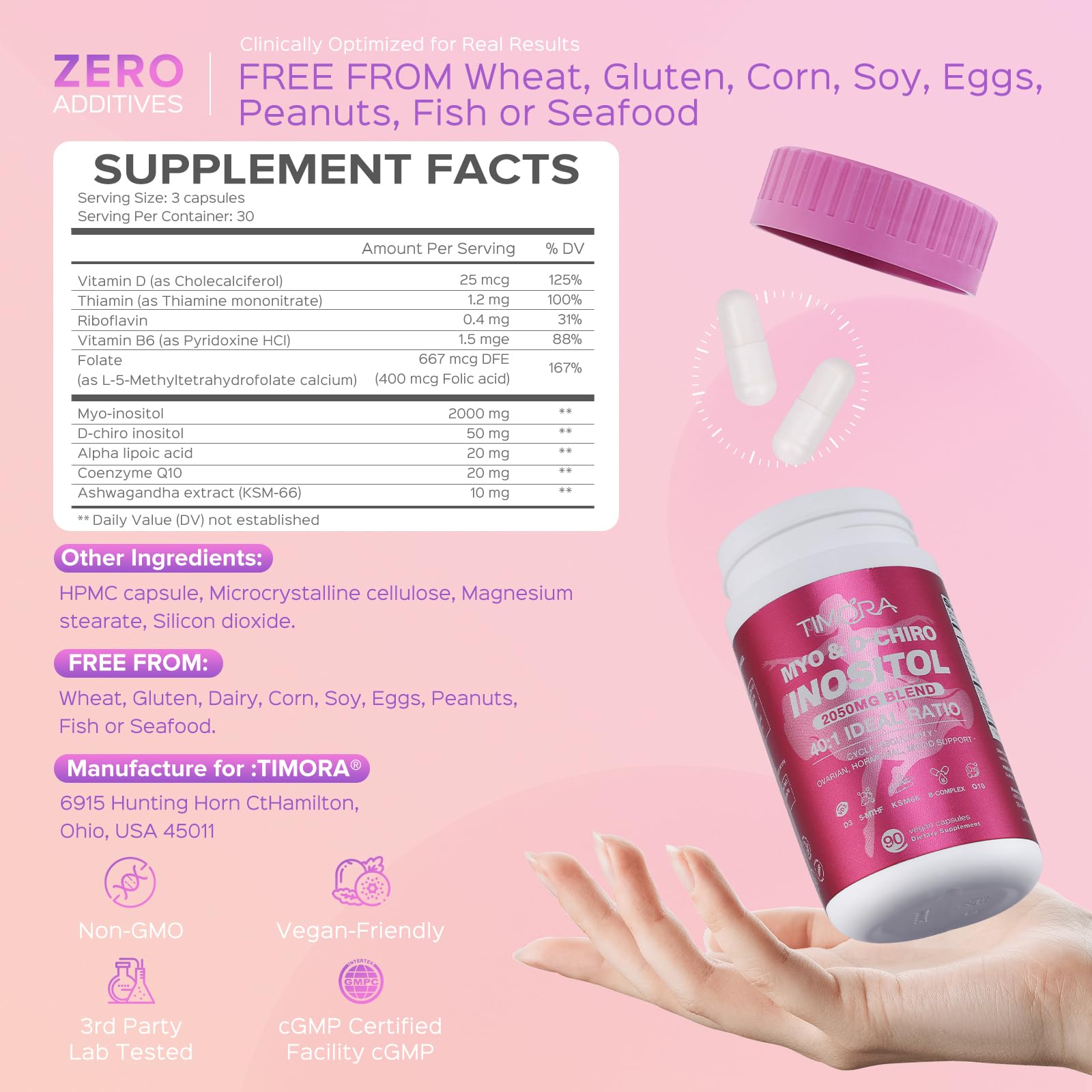 TIMORA CoQ10 y vitaminas D3, soporte metabólico y bienestar diario.