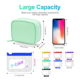 Timueetech A8 bolsas EVA de 14 colores, codificadas para organización rápida.