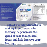 Caja presentación de Tinnitus 911 con datos claros