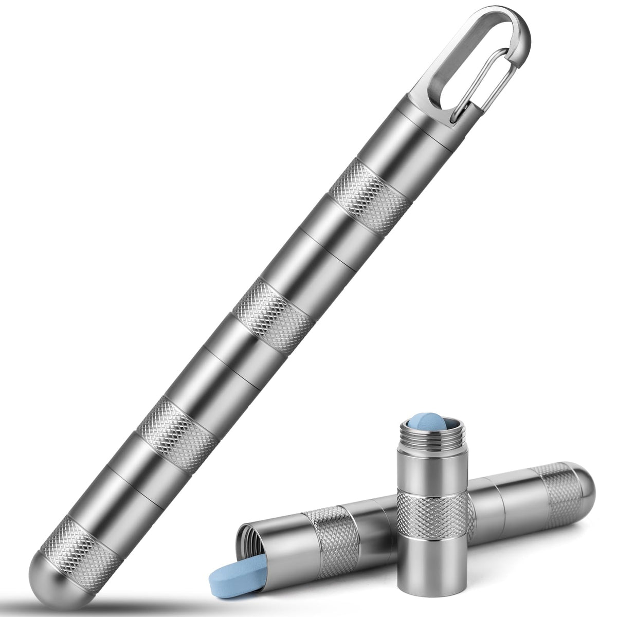 TISUR porta-pastillas llavero titanio xl 4-4in: práctico para viajar ligero y seguro.