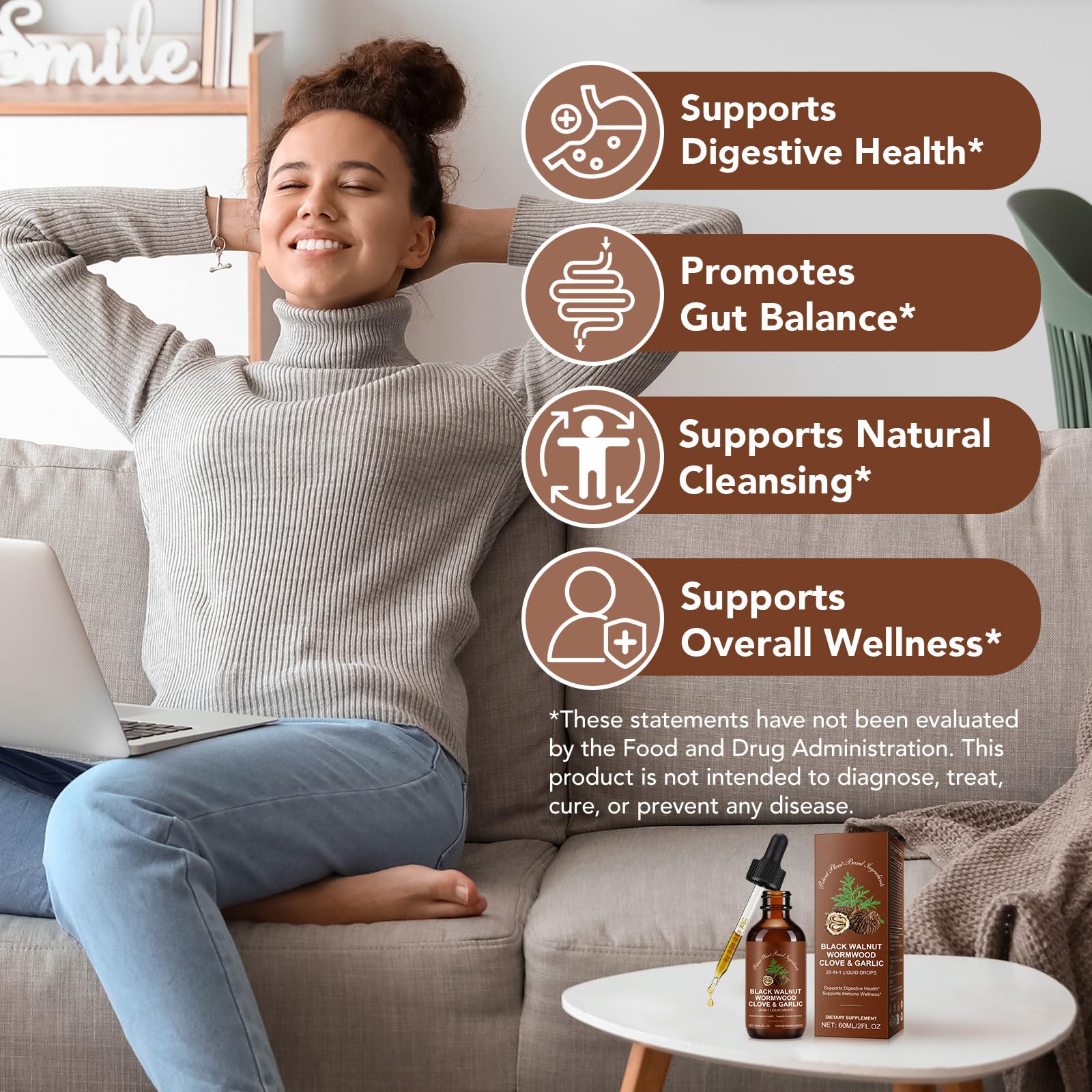 Tiuedu mezcla herbal 20-en-1: fórmula completa para digestión diaria.