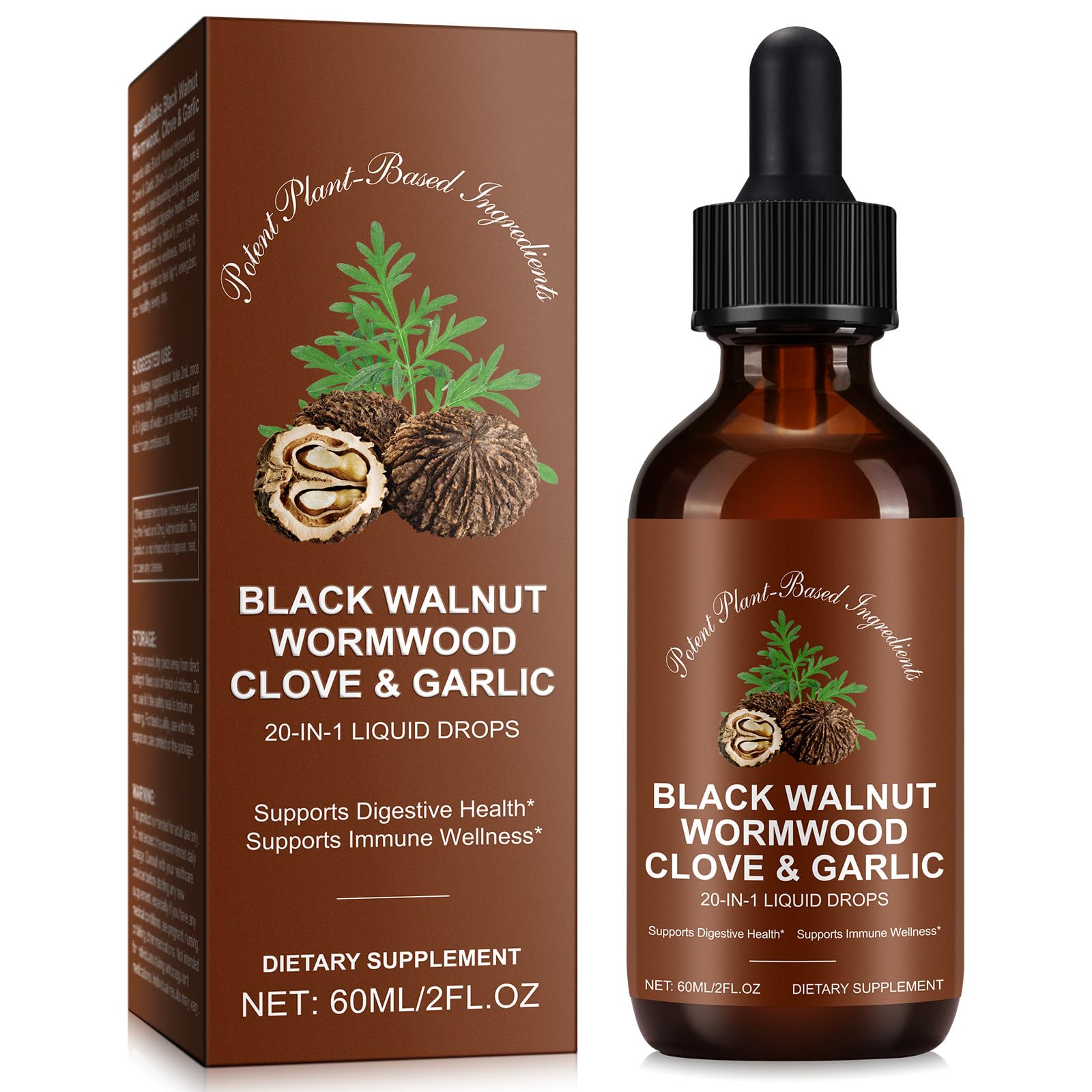 Tiuedu gotas nuez negra ajenjo botella: apoyo digestivo diario y balance nutricional.