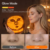 Tiyeaud máscara LED rostro-cuello luz amarilla para confort y brillo suave.