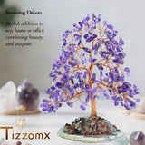 Tizzomx Árbol cristal amatista para buena vibra en hogar u oficina.