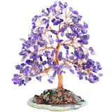 Tizzomx Árbol cristal amatista con hojas para equilibrio y energía positiva.
