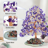 Tizzomx Árbol amatista tronco de metal y base de madera para decoración zen.