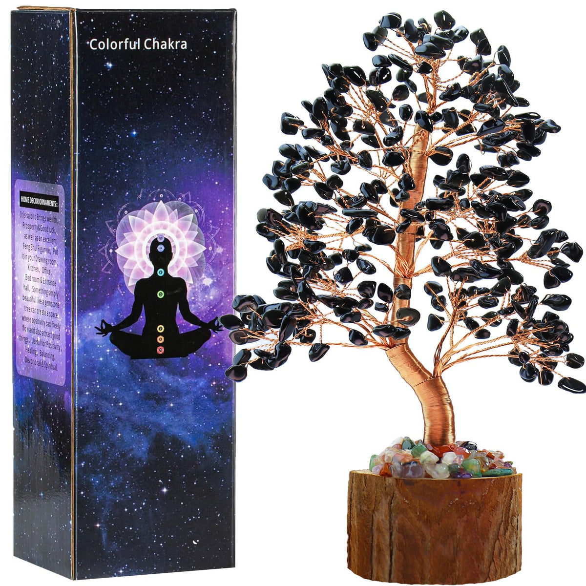 Tizzomx Árbol Obsidiana con hojas de cristal, ideal para enfocar la creatividad en el escritorio