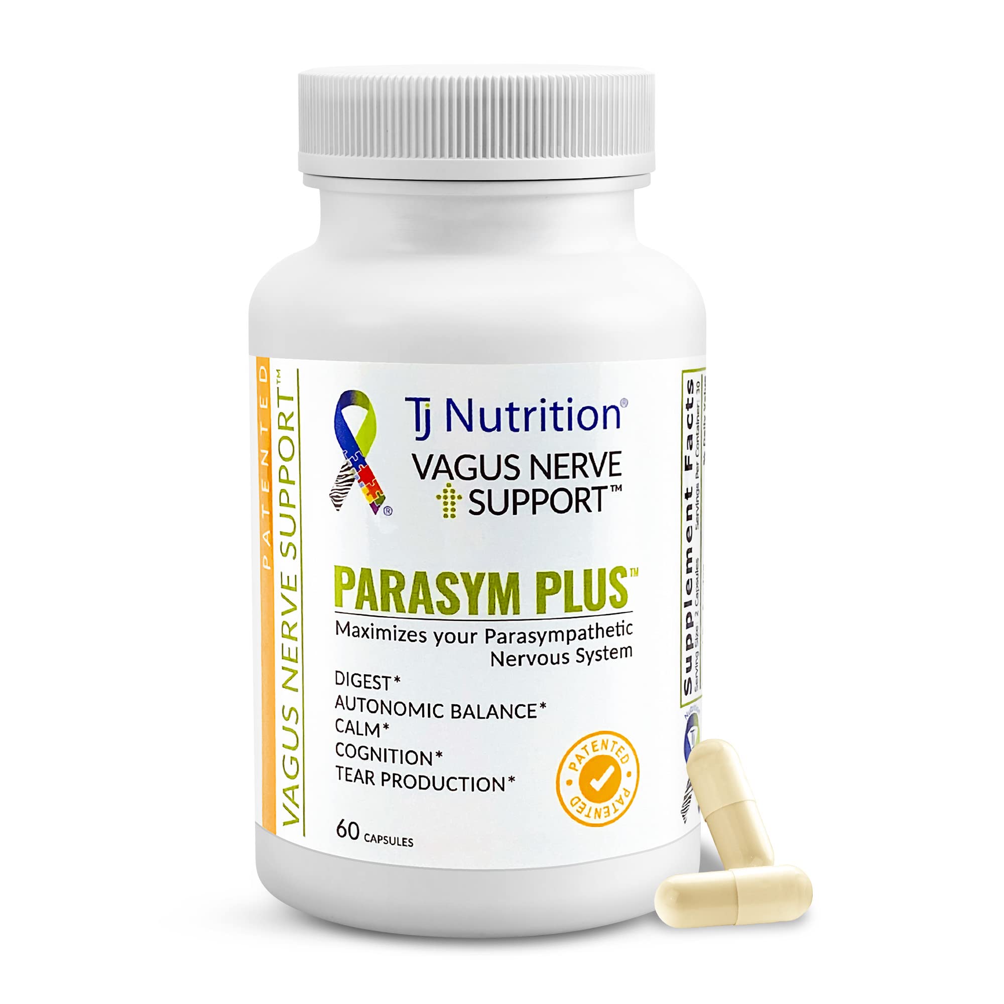 TJ Nutrition Parasym Plus, botella de cápsulas para apoyar el nervio vago