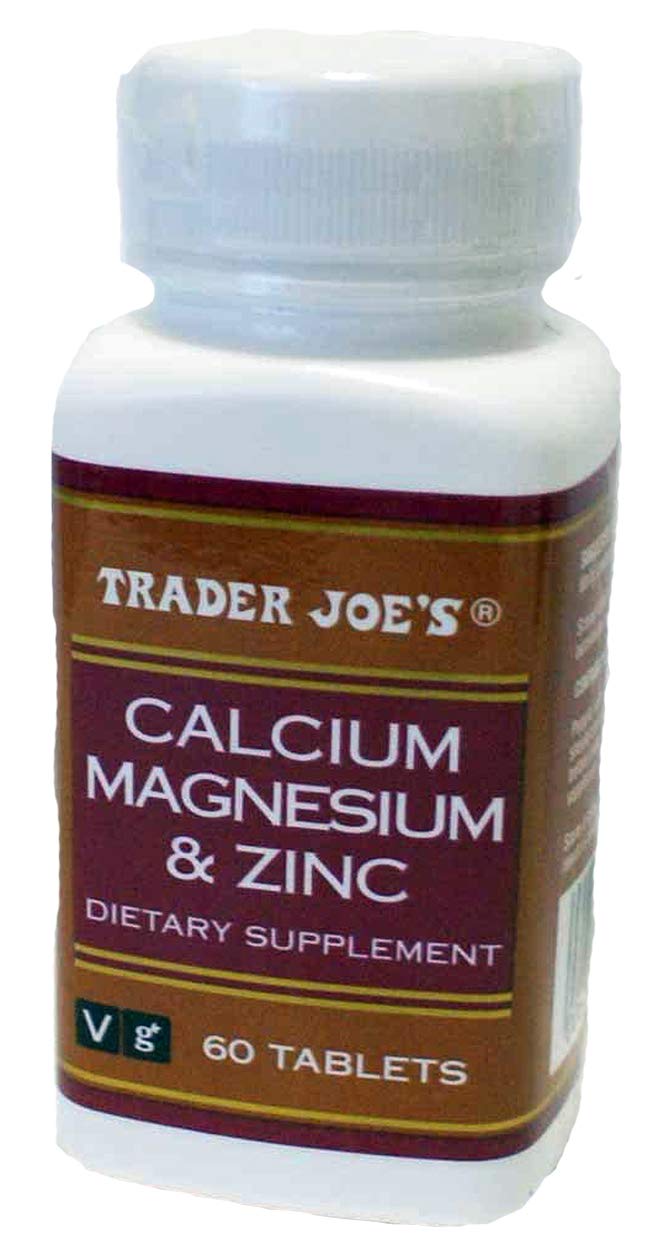 TJ's Calcio Magnesio Zinc tabletas, apoyo diario para huesos y bienestar general