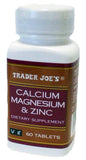 TJ's Calcio Magnesio Zinc tabletas, apoyo diario para huesos y bienestar general