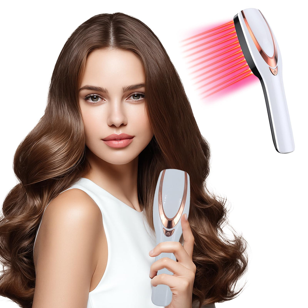 TMOSSO peine luz roja para cabello, ayuda a densidad capilar de forma suave.