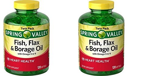 TNDCKP Spring Valley: botella de aceite de pescado, linaza y borraja, suave para uso diario