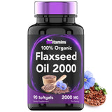 tnvitamins aceite de linaza orgánico en botella, fuente de omega-3 para uso diario.