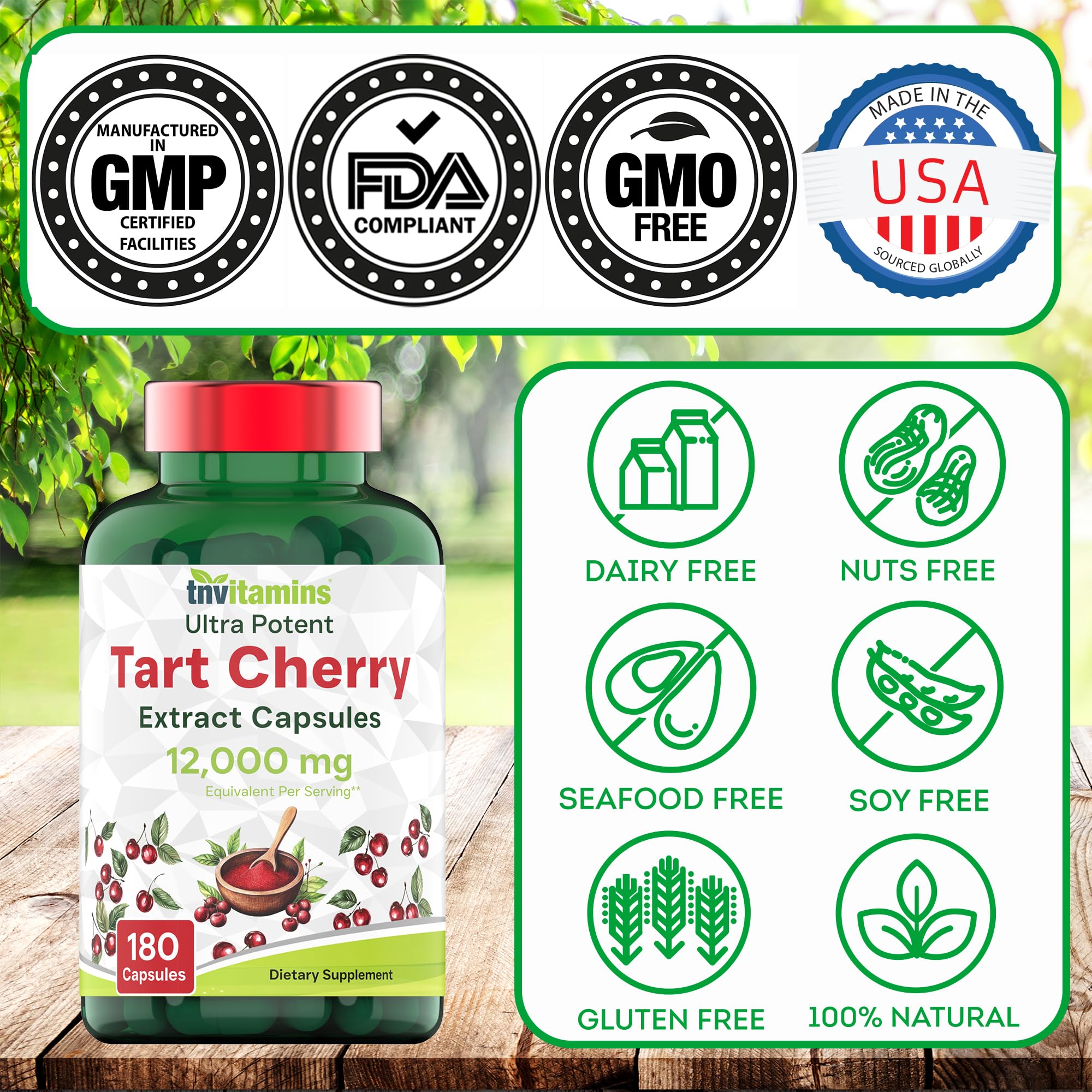 tnvitamins cápsulas recuperación muscular con cereza Montmorency para post entreno