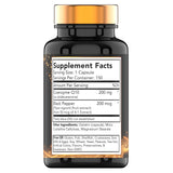 TNVitamins CoQ10 200 mg cápsula pequeña para ingesta diaria fácil