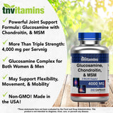 tnvitamins Ingredientes clave glucosamina condroitina MSM para movilidad activa.