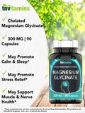 tnvitamins Magnesio Glicinato 300 mg — etiqueta clara que resalta la pureza y sin alérgenos