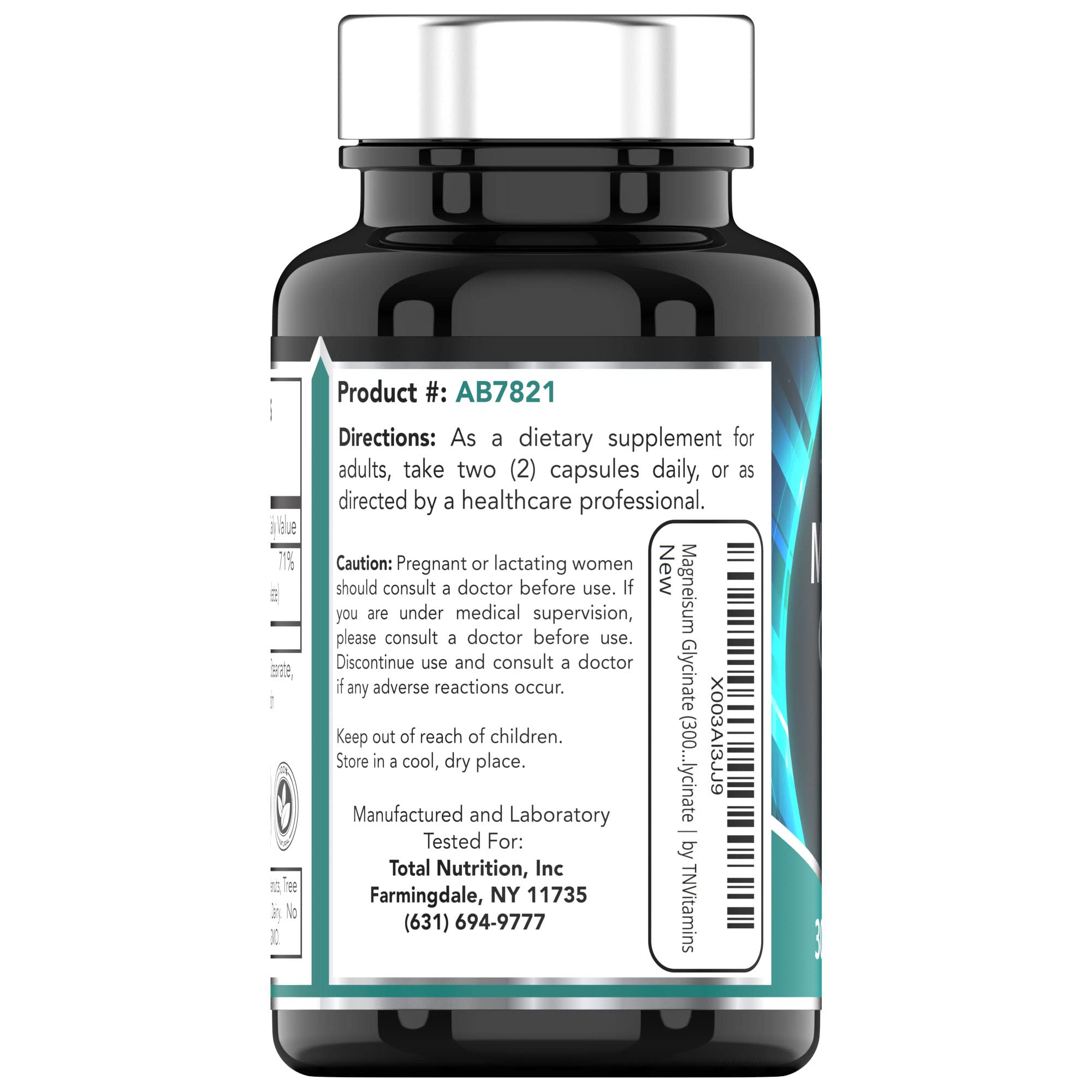 tnvitamins Magnesio Glicinato 300 mg — fórmula libre de alérgenos y trazas