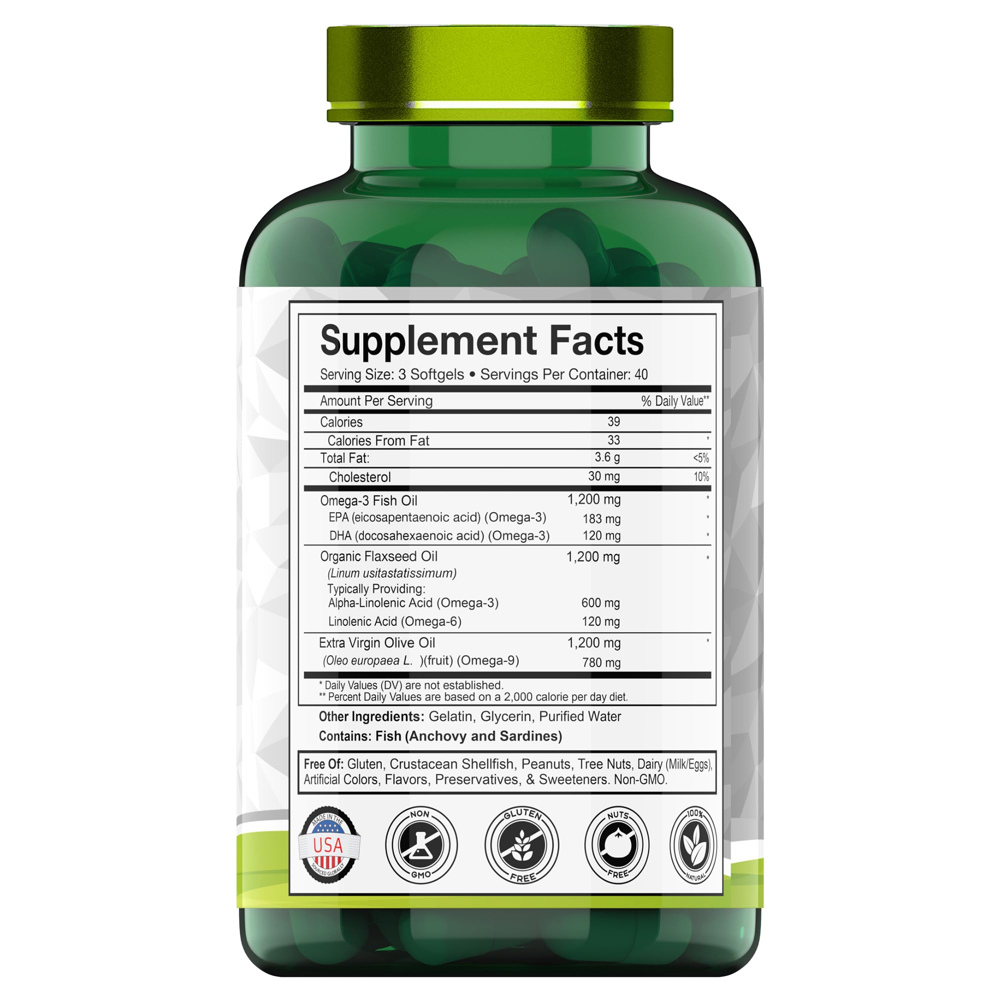 TNVitamins Triple Omega 3-6-9, dosis diaria clara y fácil de seguir.
