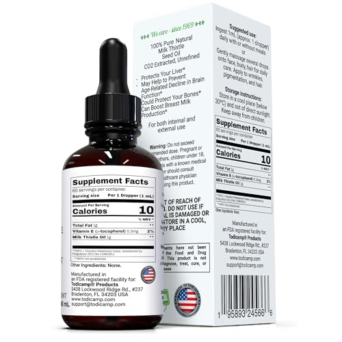 TODICAMP frasco 60ml aceite cardo mariano ideal detox diario