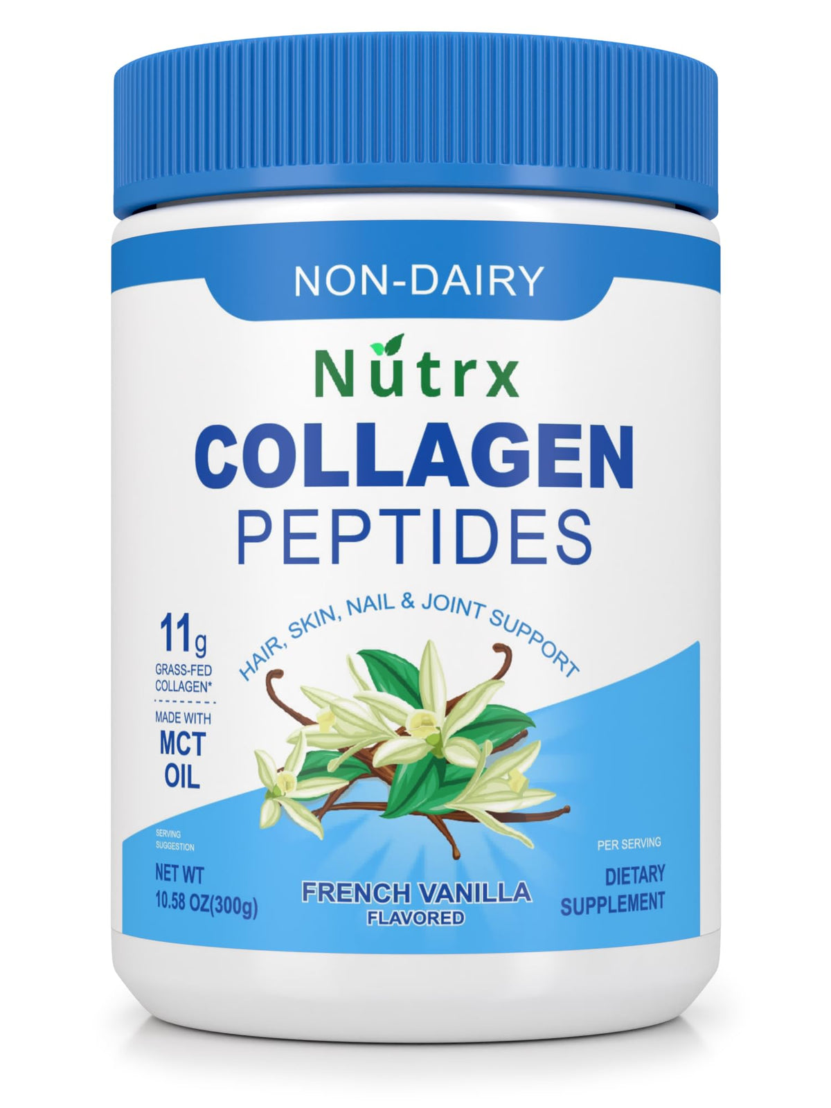 Toeah colágeno peptidos polvo vainilla sin azúcar, piel suave y luminosa