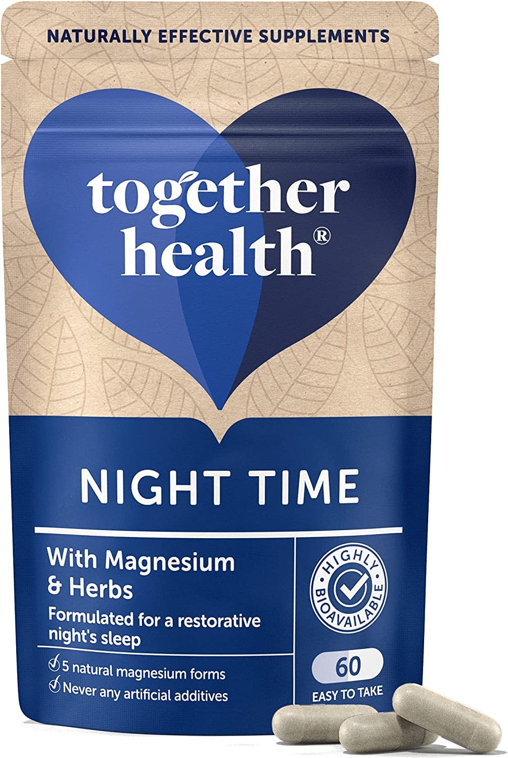 Together Oceanpure noche cápsulas de magnesio para descanso nocturno.