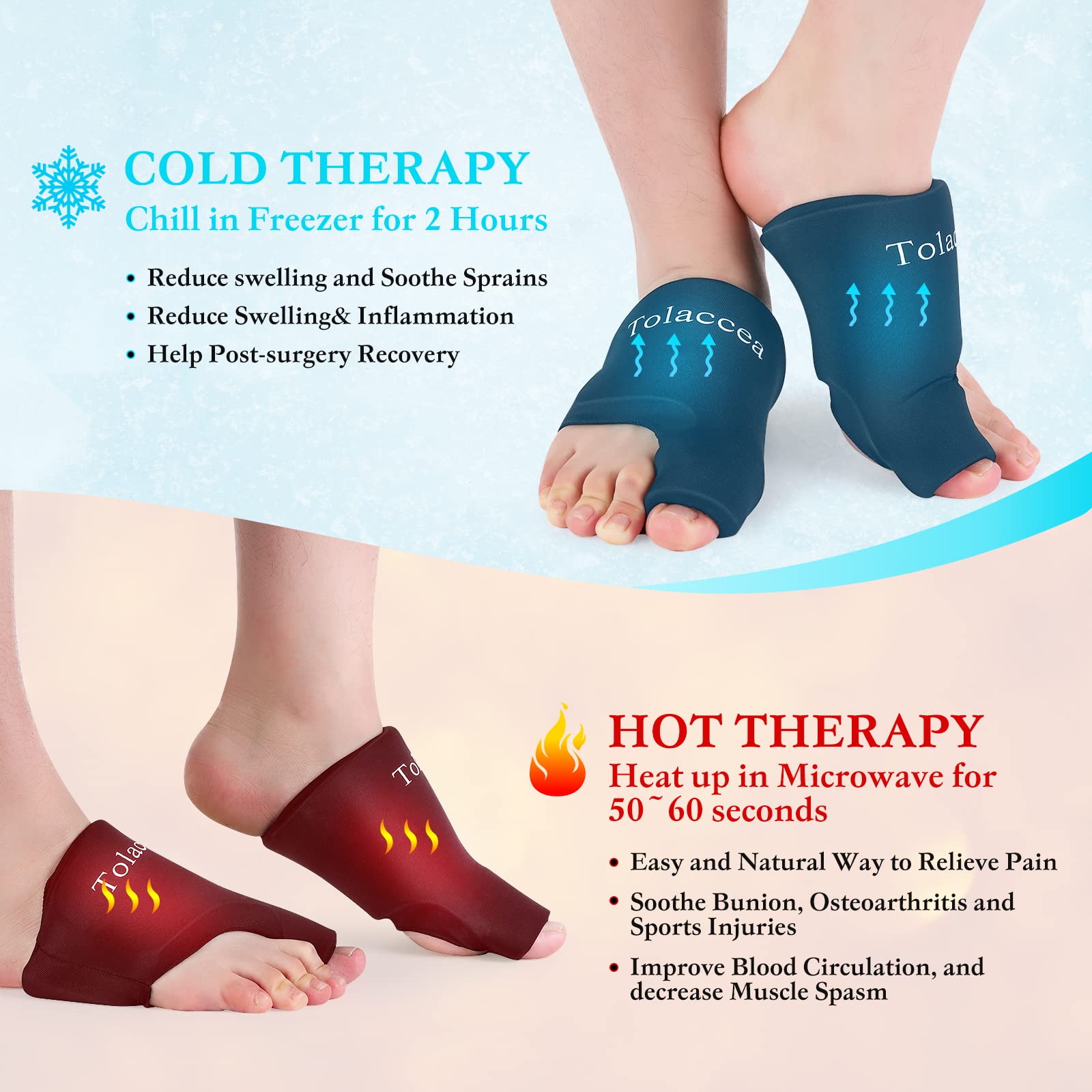 Tolaccea terapia de frío y calor para pie, uso cómodo