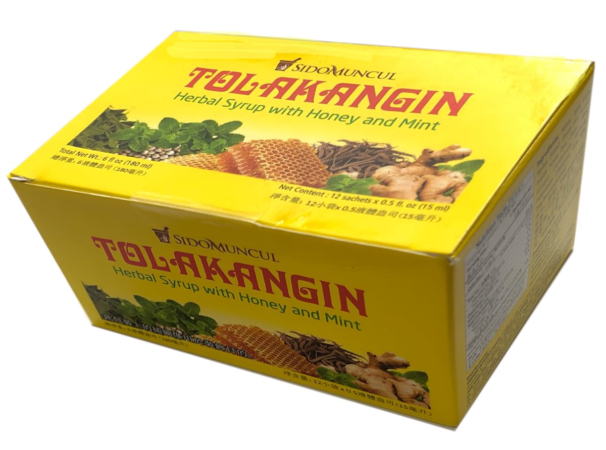 Tolakangin jarabe herbal con miel, botella ideal para uso diario y bienestar.