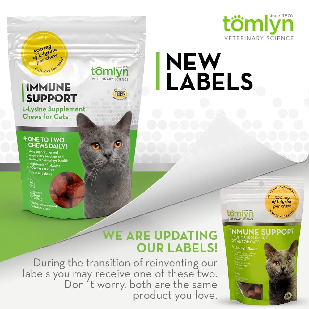 Bienestar general de gatos con lisina Tomlyn, sabor agradable.