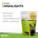 Masticables lisina Tomlyn, calidad veterinaria para el cuidado felino.