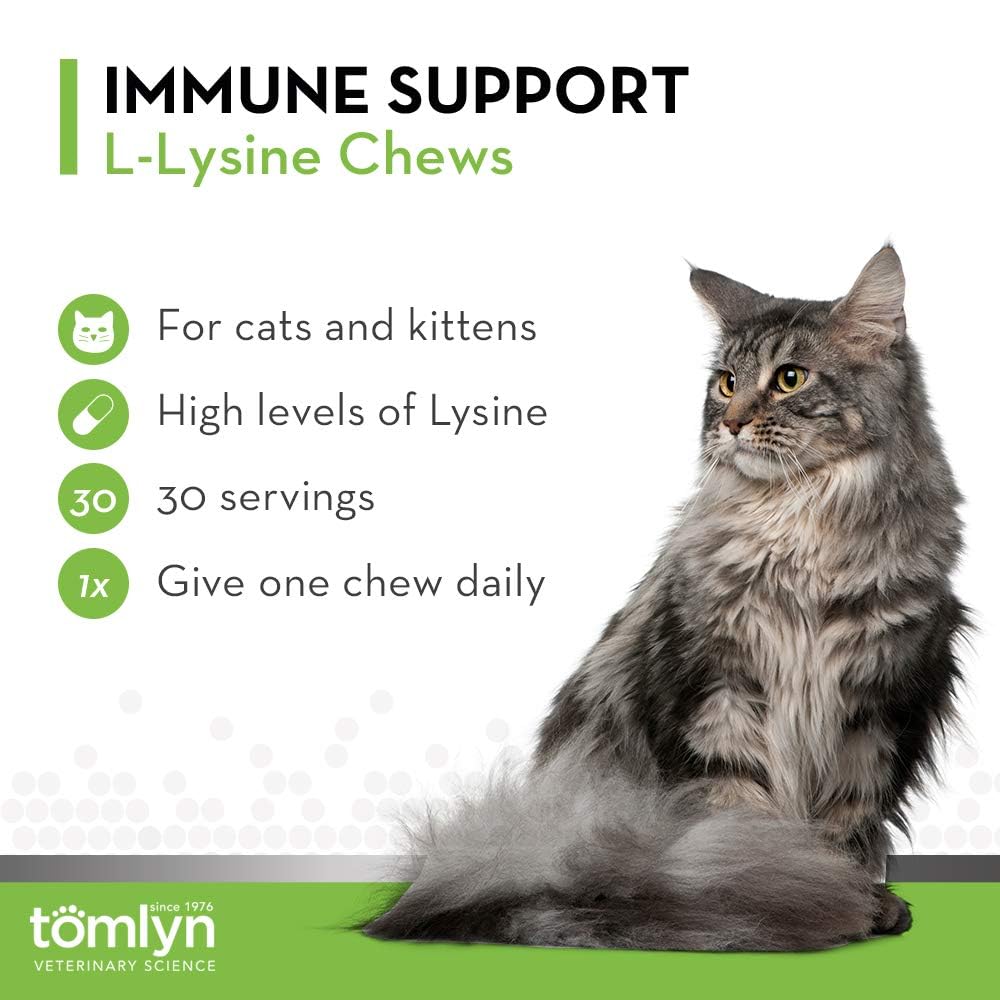 Salud ocular con lisina Tomlyn, masticables para gatos.