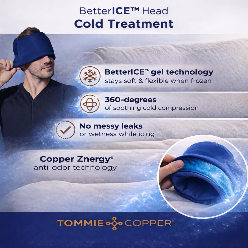 Tommie Copper BetterICE Cap, gel suave moldeable que no se endurece al congelar.