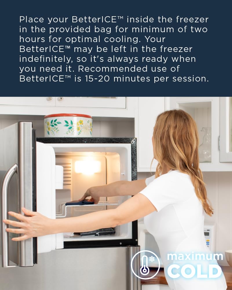 Ajuste cómodo de codo con BetterICE, ideal para uso durante la actividad física.