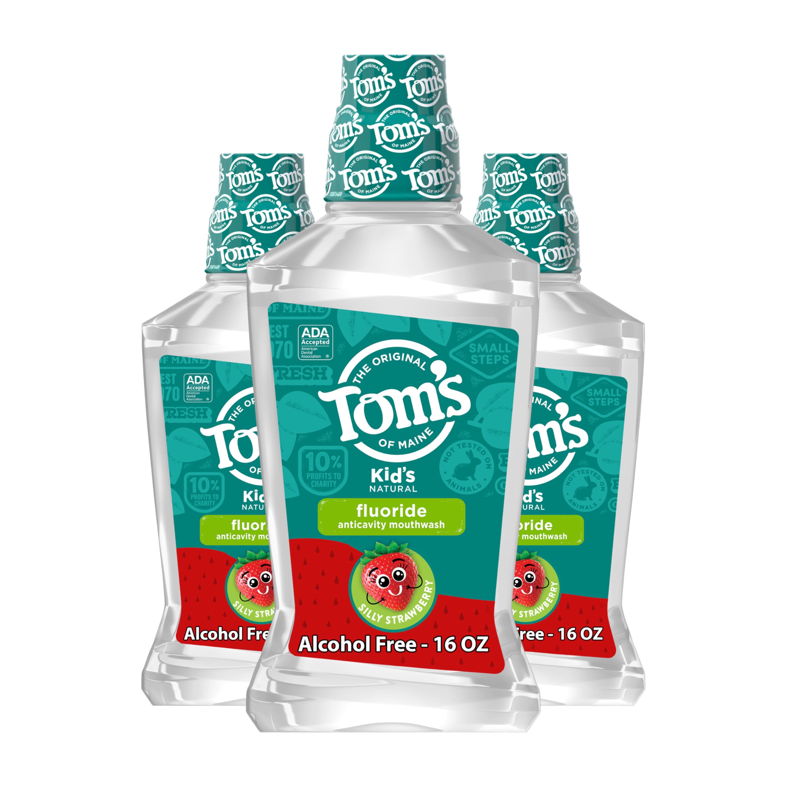 Tom's of Maine enjuague infantil, fresa divertida, botella de 473 ml para uso diario