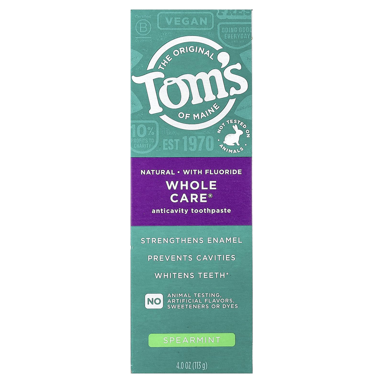 Tom's of Maine Whole Care, pasta dental blanqueamiento suave para sonrisa clara