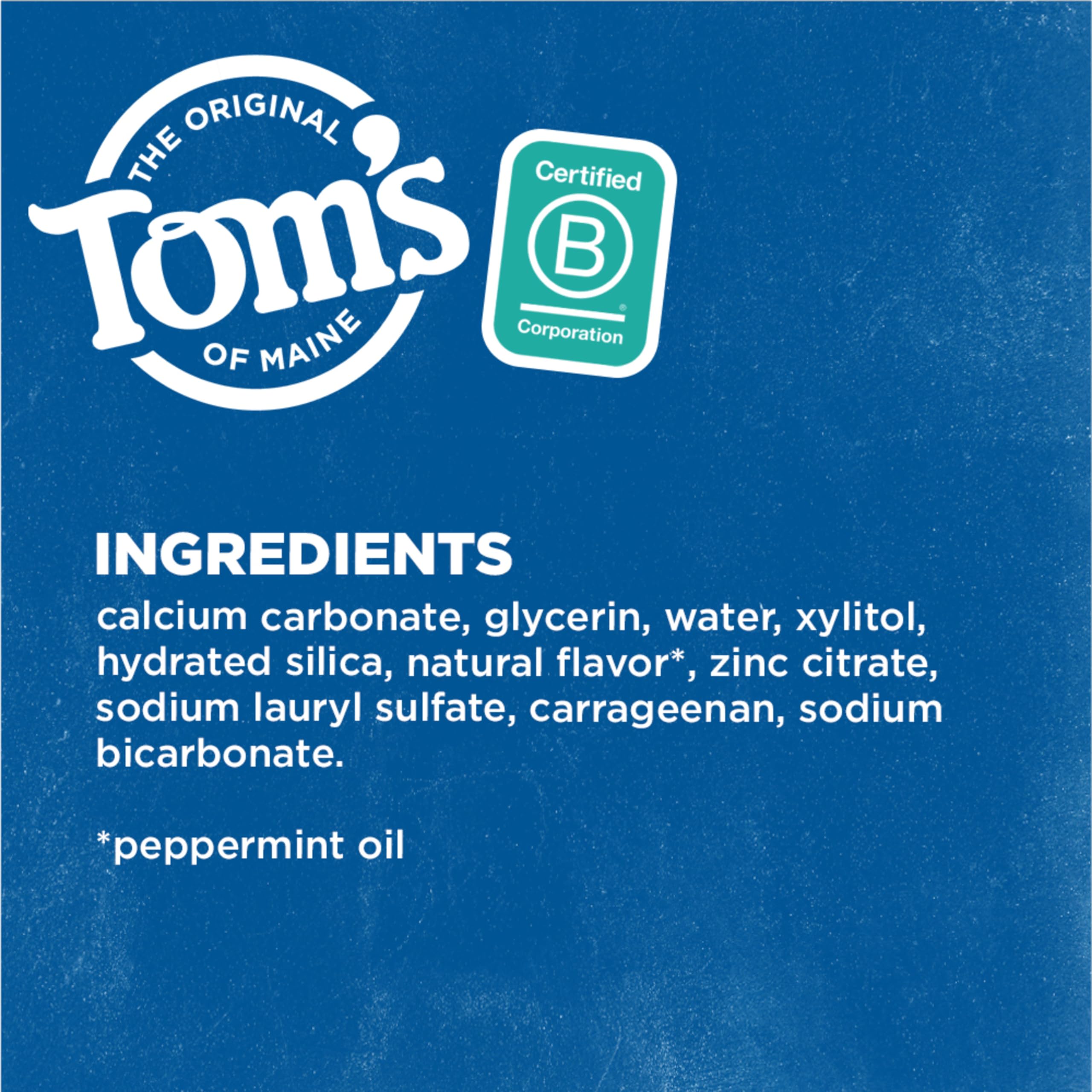 Tom's of Maine pasta dental de uso diario con aroma a menta fresca.