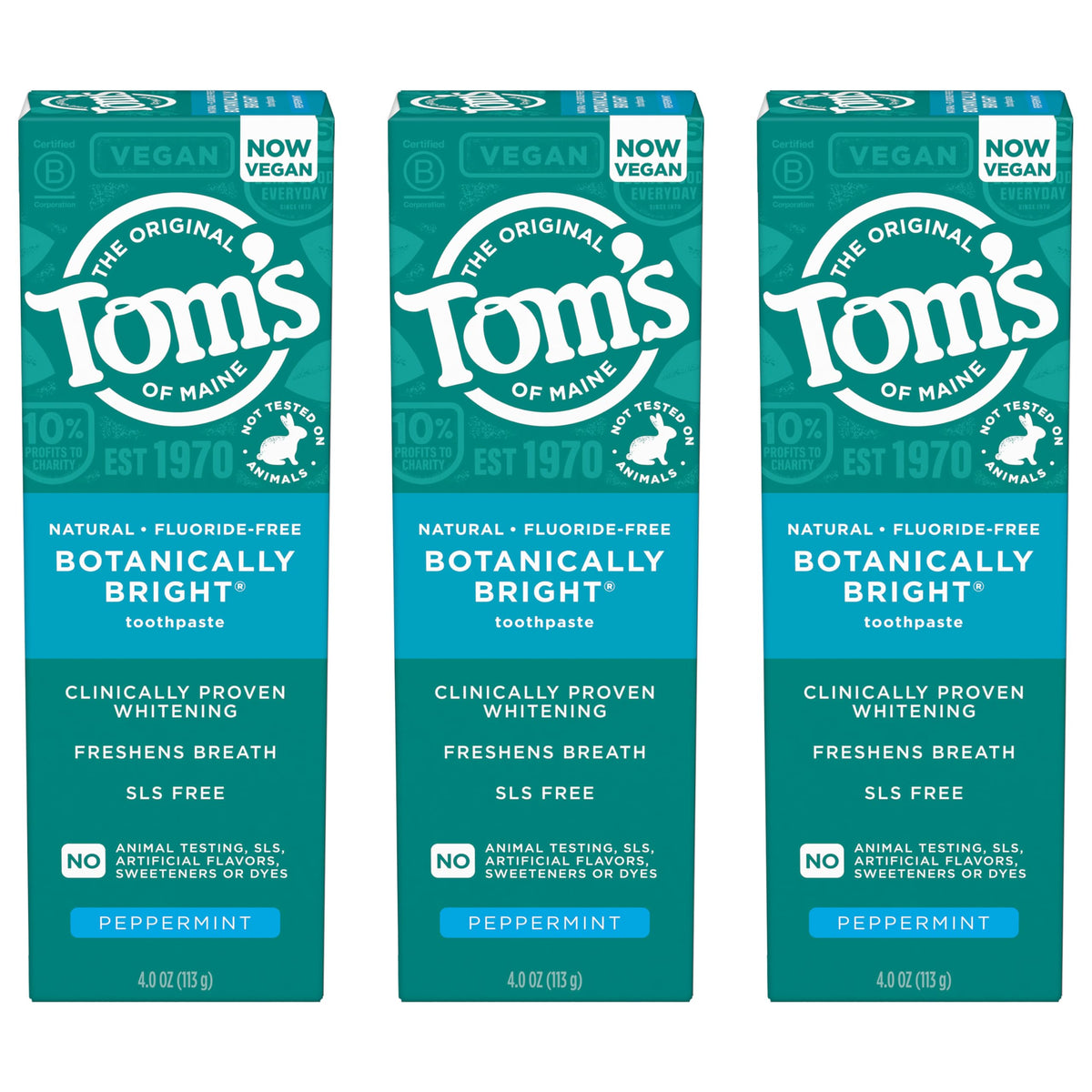 Tom's of Maine Botanically Bright, tubo 4 oz listo para uso diario de blanqueamiento