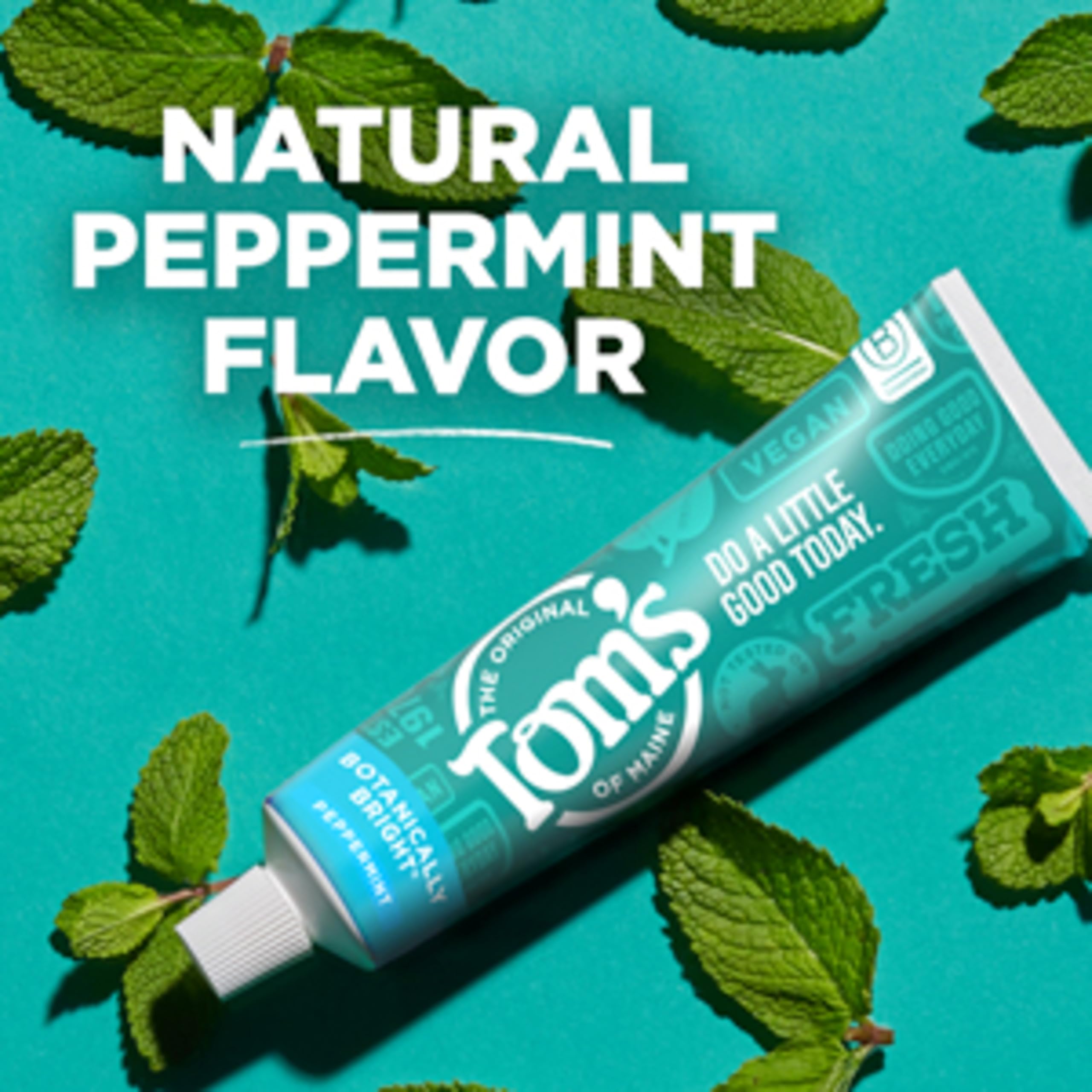Pasta sin fluoruro de Tom's of Maine Botanically Bright, tubo sin colorantes para experiencia natural