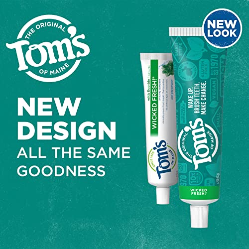 Dos tubos de Tom's of Maine Wicked Fresh, pasta dental con fluoruro.