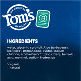 Botella de Tom's of Maine Sea Salt, etiqueta blanca, frescura que inspira cepillado.