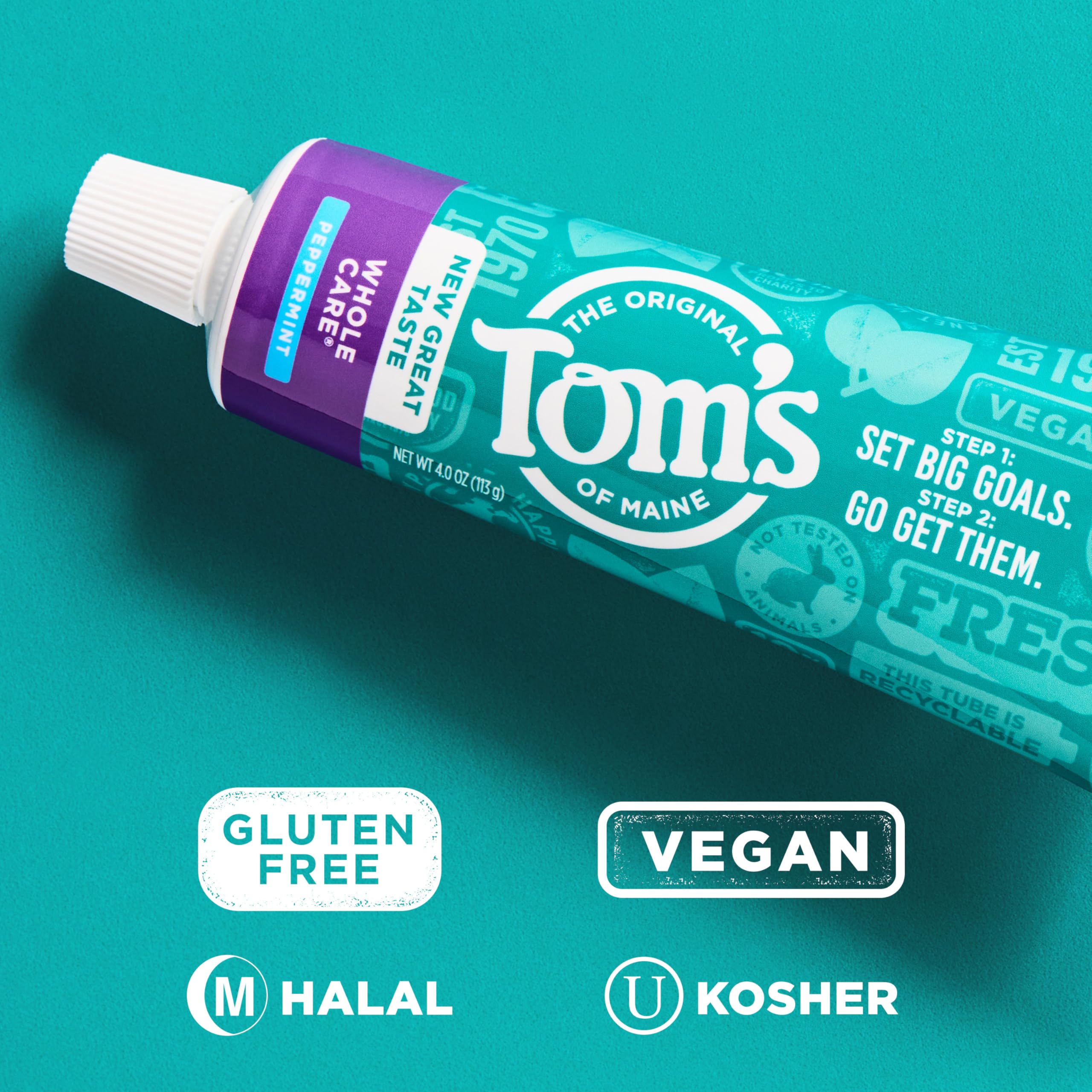 Presentación de 3 tubos de Tom's of Maine Whole Care