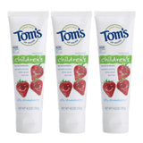 Tom's of Maine, pasta de dientes infantiles, sabor fresa divertida, fomenta hábitos de cepillado.