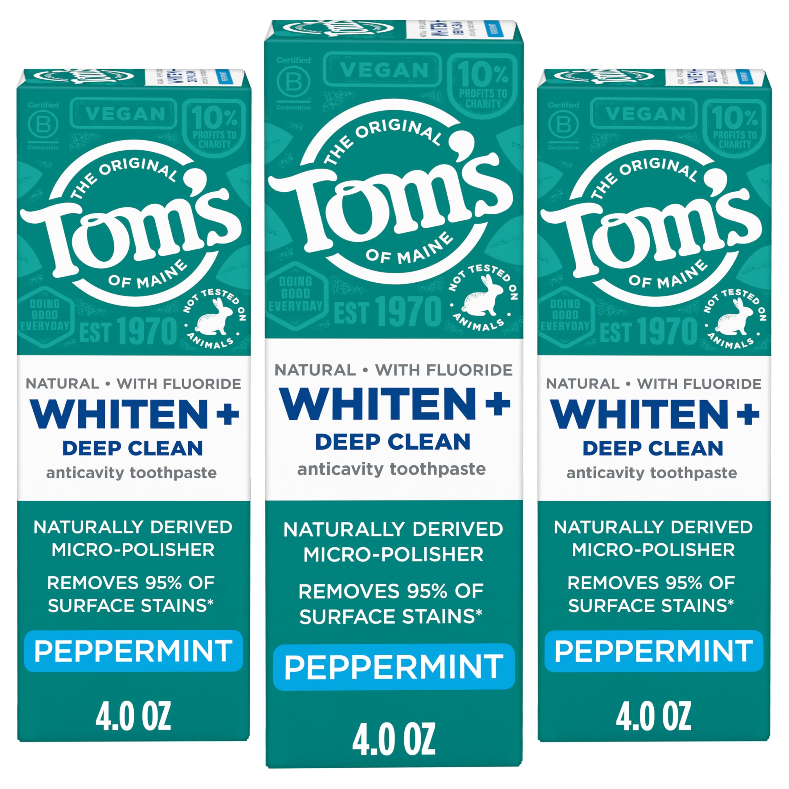 Tom’s of Maine Whiten Plus Deep Clean: tubo de pasta mentolada para blanqueado suave.