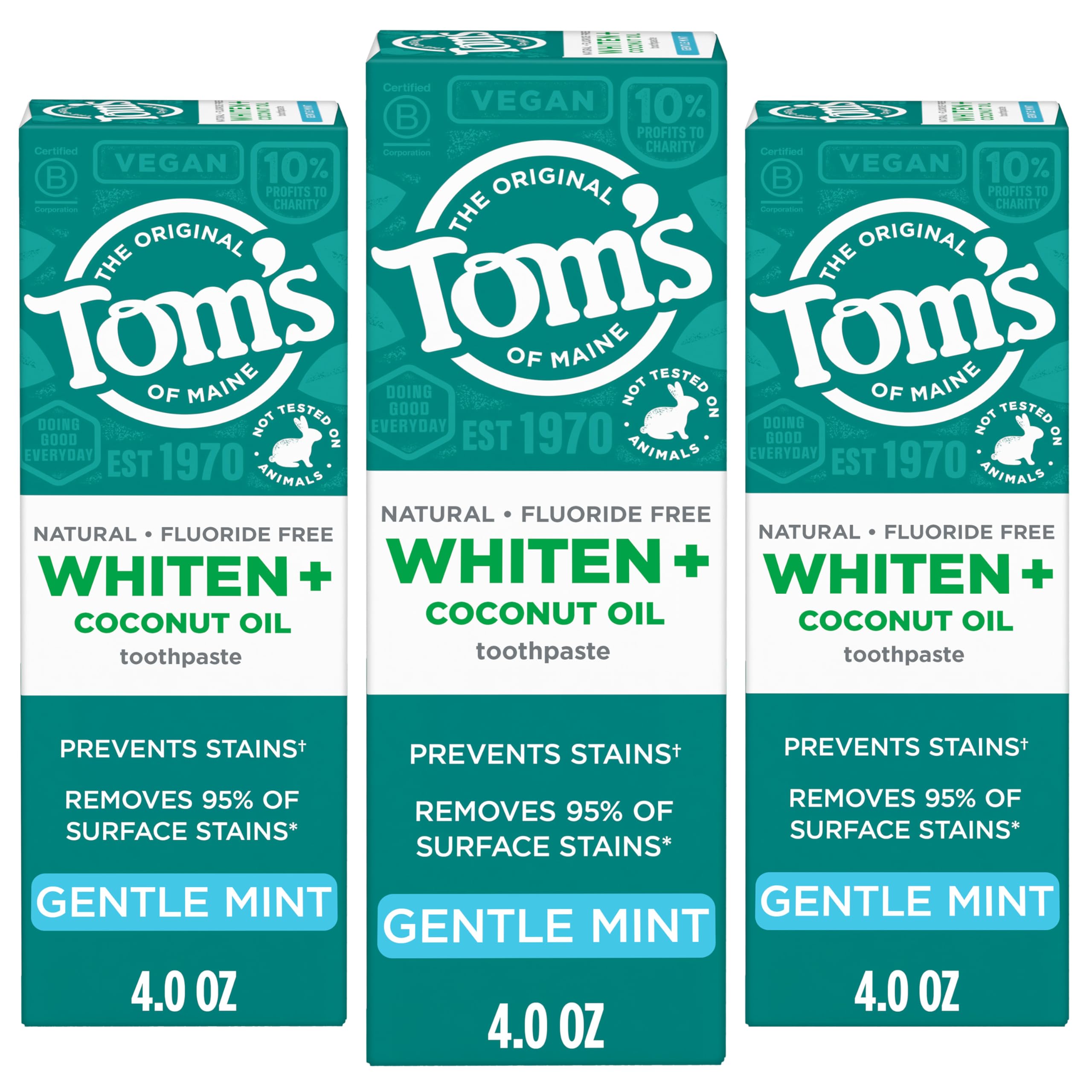 Tom’s of Maine Whiten Plus, pasta dental menta suave para blanqueamiento suave