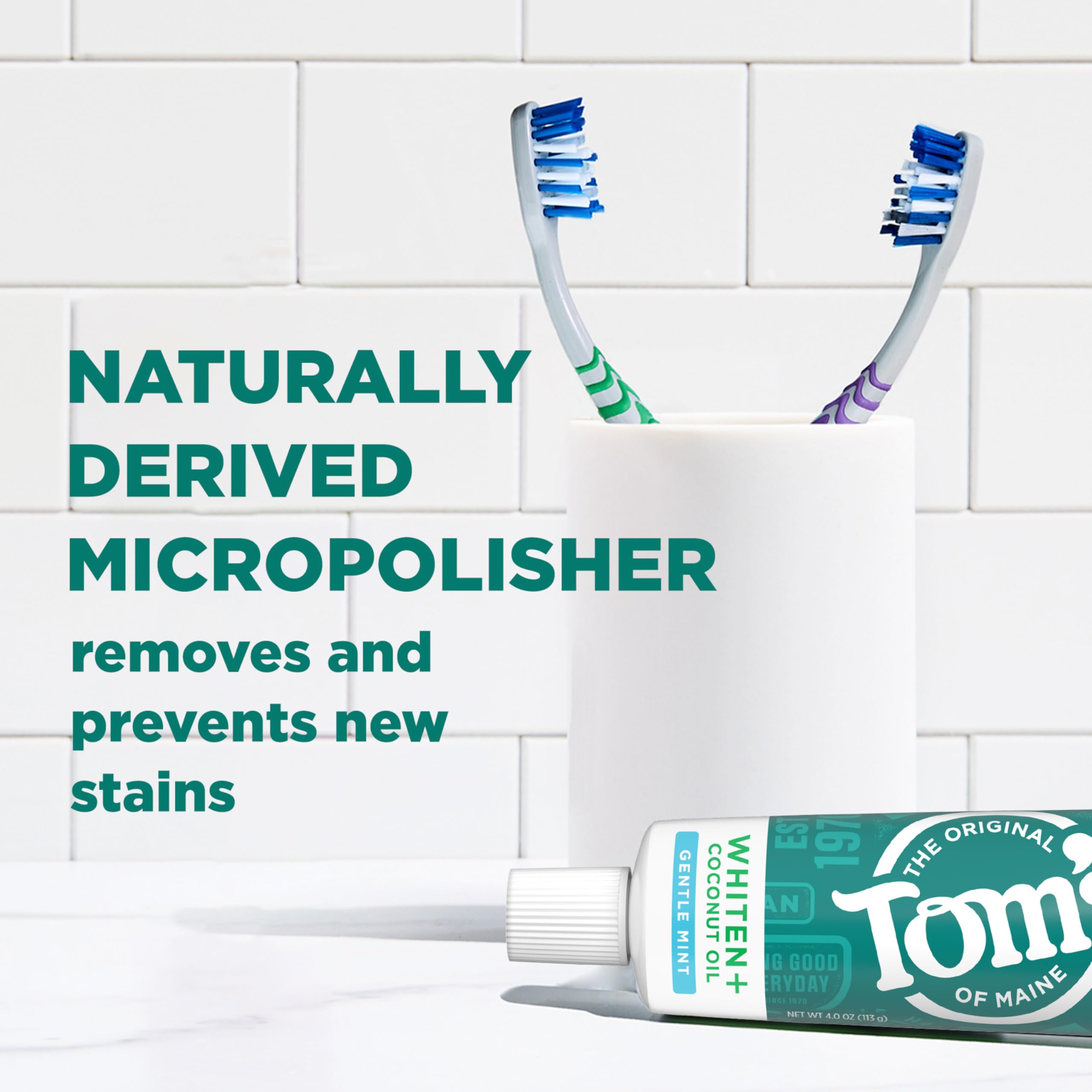 Tom’s of Maine Whiten Plus, sin peróxido y aromas artificiales